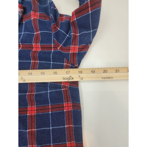 Alter Ego Womens Blue Red Plaid Ruffled Long Sleeve Button-Down Shirt Medium - Picture 8 of 10